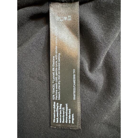 Eileen Fisher tunic black long sleeve scoop neck stretch tencel lightweight Sz L - Picture 8 of 8